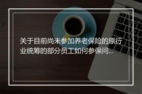 关于目前尚未参加养老保险的原行业统筹的部分员工如何参保问题的复函