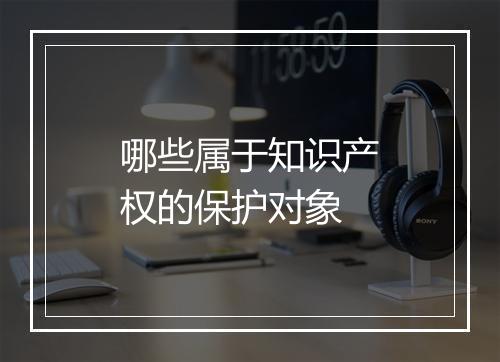 哪些属于知识产权的保护对象