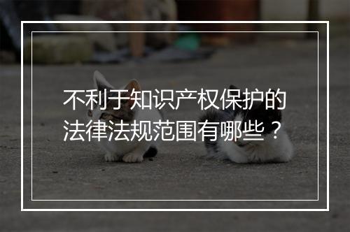 不利于知识产权保护的法律法规范围有哪些？