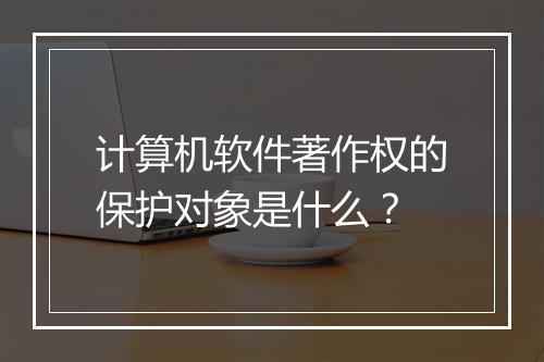 计算机软件著作权的保护对象是什么？