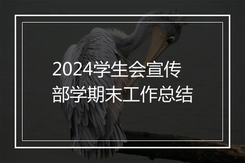 2024学生会宣传部学期末工作总结