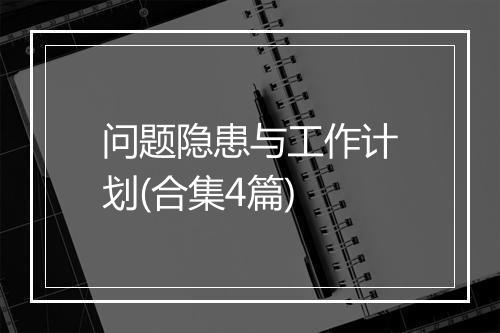 问题隐患与工作计划(合集4篇)
