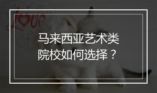 马来西亚艺术类院校如何选择？