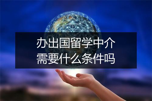 办出国留学中介需要什么条件吗