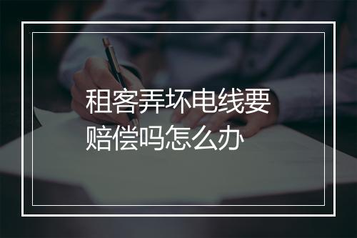 租客弄坏电线要赔偿吗怎么办