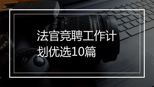 法官竞聘工作计划优选10篇