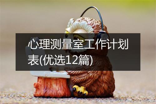 心理测量室工作计划表(优选12篇)