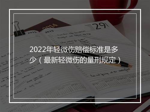 2022年轻微伤赔偿标准是多少（最新轻微伤的量刑规定）