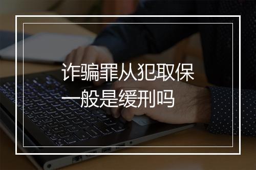 诈骗罪从犯取保一般是缓刑吗