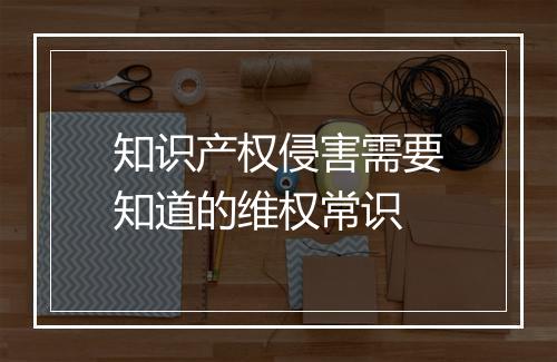 知识产权侵害需要知道的维权常识