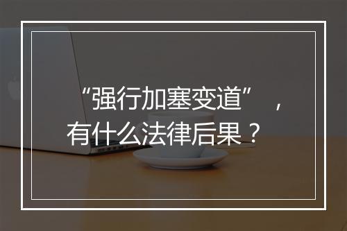 “强行加塞变道”，有什么法律后果？