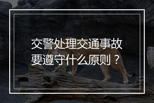 交警处理交通事故要遵守什么原则？