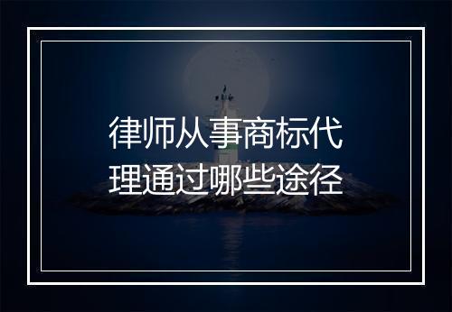 律师从事商标代理通过哪些途径