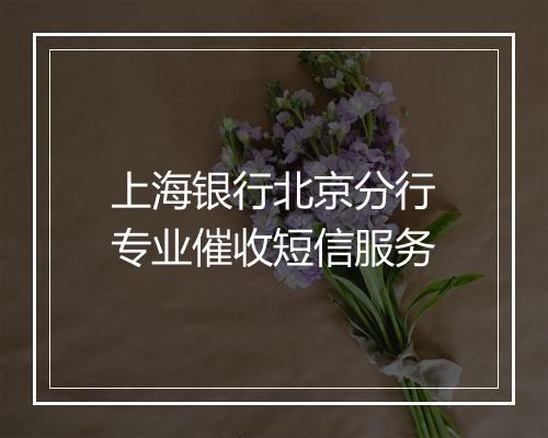 上海银行北京分行专业催收短信服务