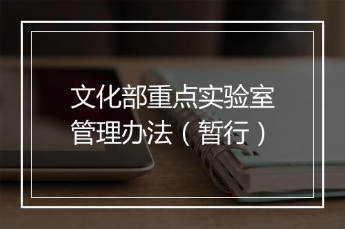 文化部重点实验室管理办法（暂行）