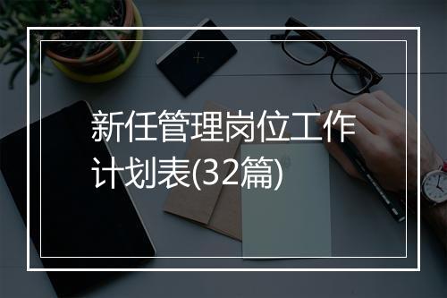 新任管理岗位工作计划表(32篇)