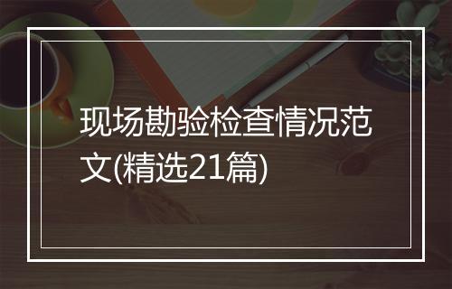 现场勘验检查情况范文(精选21篇)