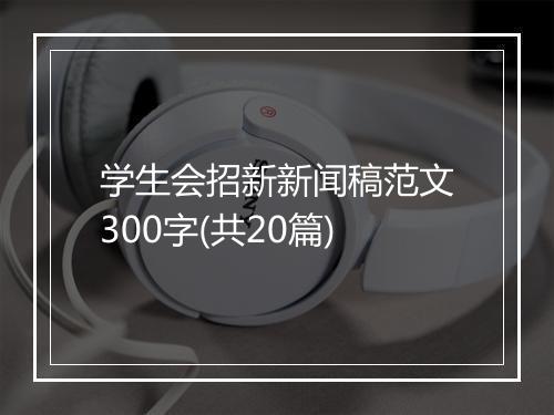 学生会招新新闻稿范文300字(共20篇)