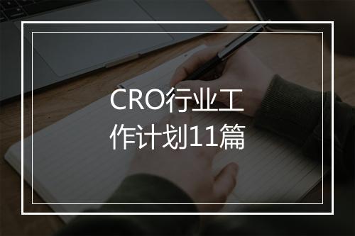 CRO行业工作计划11篇