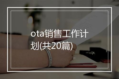 ota销售工作计划(共20篇)