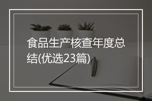 食品生产核查年度总结(优选23篇)