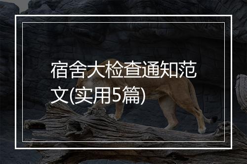 宿舍大检查通知范文(实用5篇)