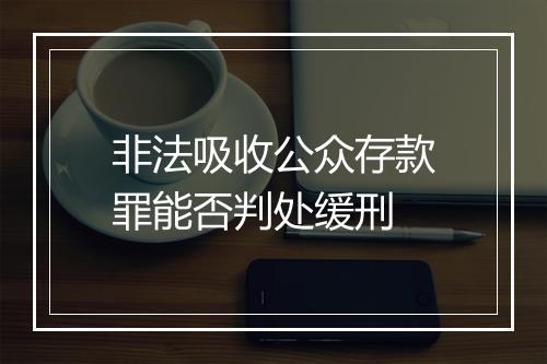 非法吸收公众存款罪能否判处缓刑