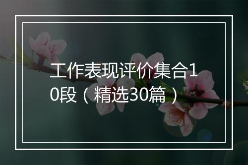 工作表现评价集合10段（精选30篇）
