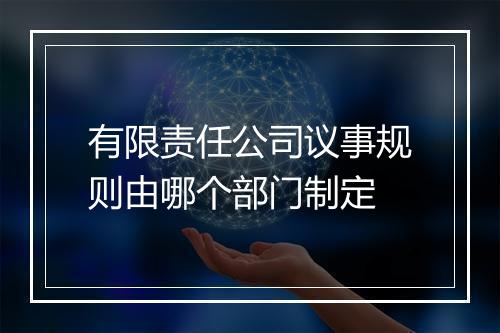 有限责任公司议事规则由哪个部门制定