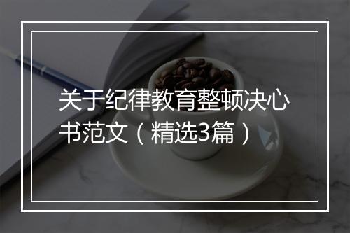 关于纪律教育整顿决心书范文（精选3篇）