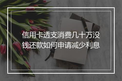 信用卡透支消费几十万没钱还款如何申请减少利息