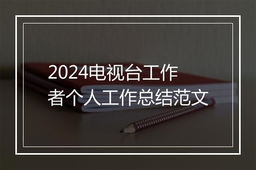 2024电视台工作者个人工作总结范文