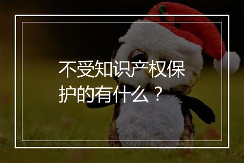 不受知识产权保护的有什么？
