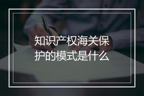 知识产权海关保护的模式是什么