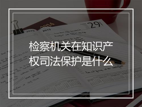 检察机关在知识产权司法保护是什么