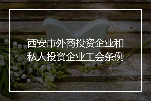 西安市外商投资企业和私人投资企业工会条例