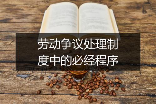 劳动争议处理制度中的必经程序
