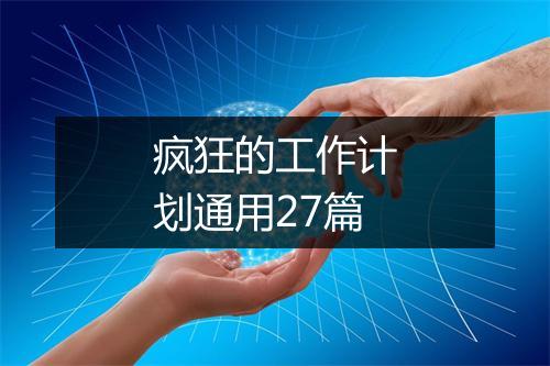 疯狂的工作计划通用27篇