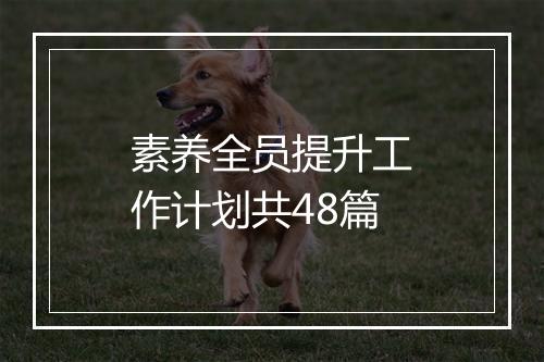 素养全员提升工作计划共48篇
