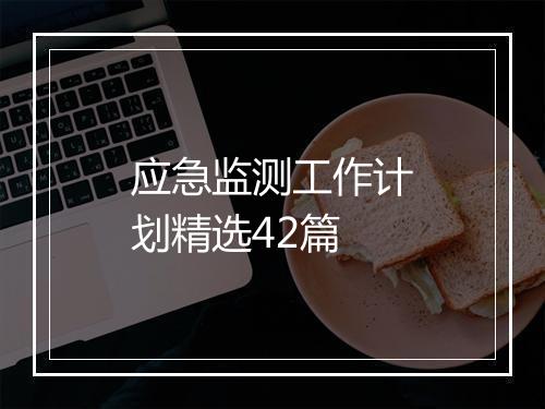 应急监测工作计划精选42篇