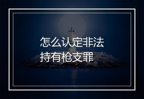 怎么认定非法持有枪支罪