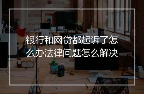 银行和网贷都起诉了怎么办法律问题怎么解决