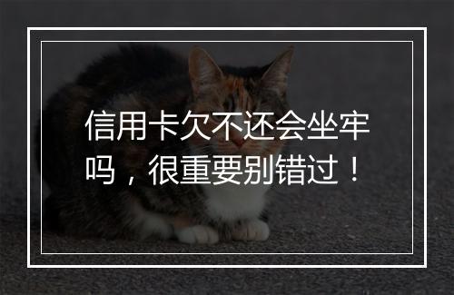 信用卡欠不还会坐牢吗，很重要别错过！
