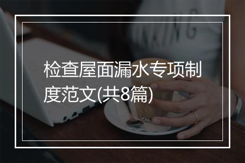 检查屋面漏水专项制度范文(共8篇)