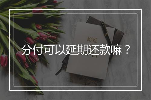 分付可以延期还款嘛？
