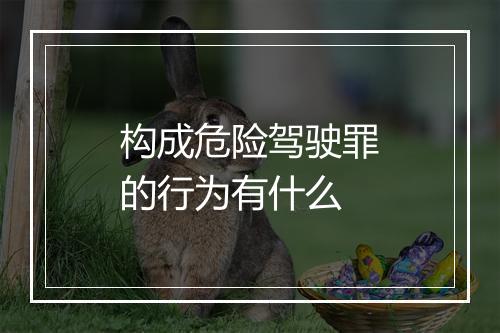 构成危险驾驶罪的行为有什么