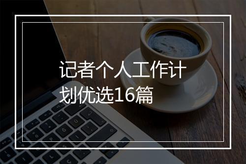 记者个人工作计划优选16篇