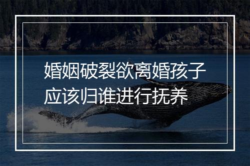 婚姻破裂欲离婚孩子应该归谁进行抚养