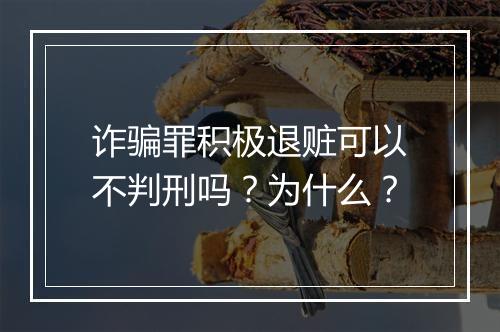 诈骗罪积极退赃可以不判刑吗？为什么？