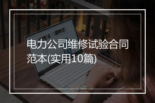 电力公司维修试验合同范本(实用10篇)